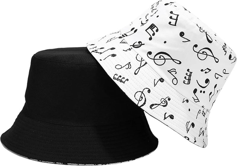 EYBF Flower Reversible Bucket Hat Cotton Summer Travel Beach Sun Hats Emboridery for Women Men - Image 2
